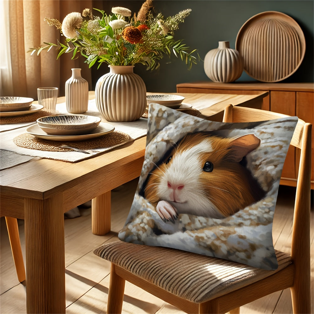 Guinea Pig Throw Blanket Dual Print Design Hidden Zipper Polyester Cozy Decor
