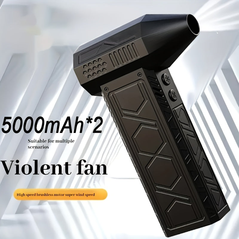 Gipertezlikda ishlaydigan qo'l bloveri, ichki chiroq bilan - USB orqali zaryadlanadigan, 10000mAh batareya, oshxonalarni, ochiq joylarni va hammomlarni tozalash uchun ko'p funksiyali jet fan.