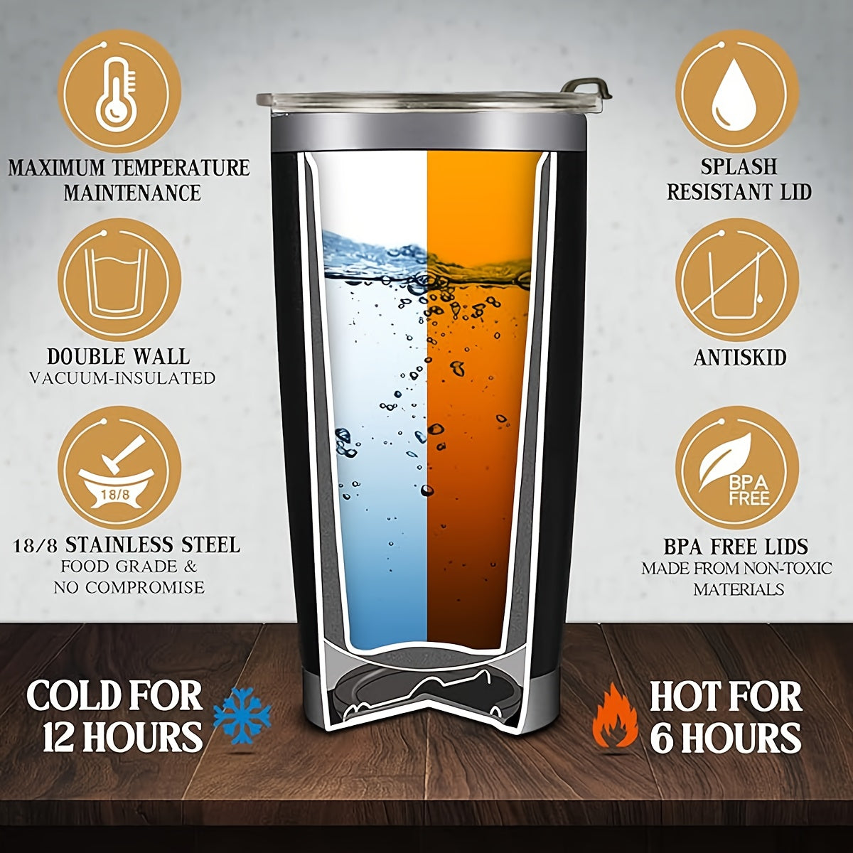 20oz Stainless Steel Tumbler with Stars and Moon Design for Travel and Office