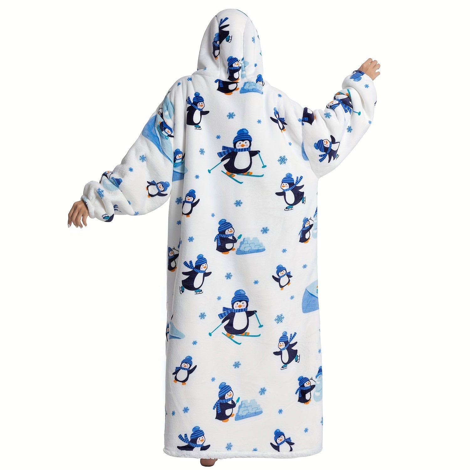 Manta con capucha para hombres y mujeres, sudadera oversize de material esponjoso