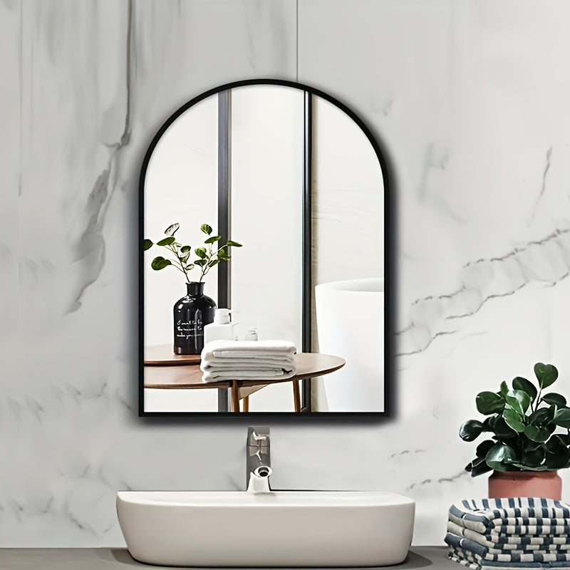 Arch-Shaped Wall-Mounted Makeup Mirror with Aluminum Frame Shatterproof