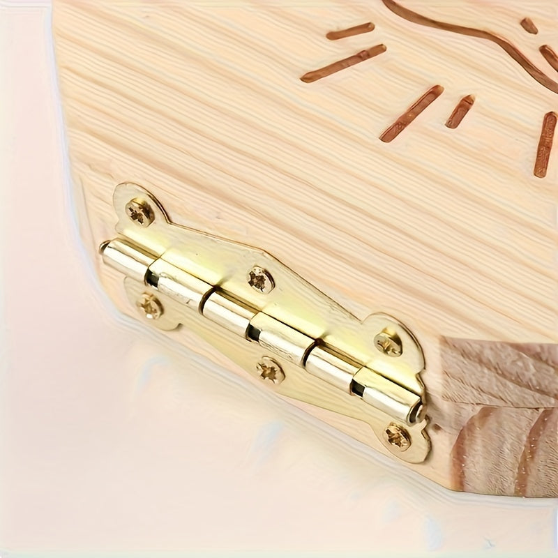 Tishlar va simlar uchun esdalik qutisi, qo'lda tayyorlangan yog'och tashkilotchisi, tabiiy yog'ochdan yasalgan, bezakli xotira qutisi