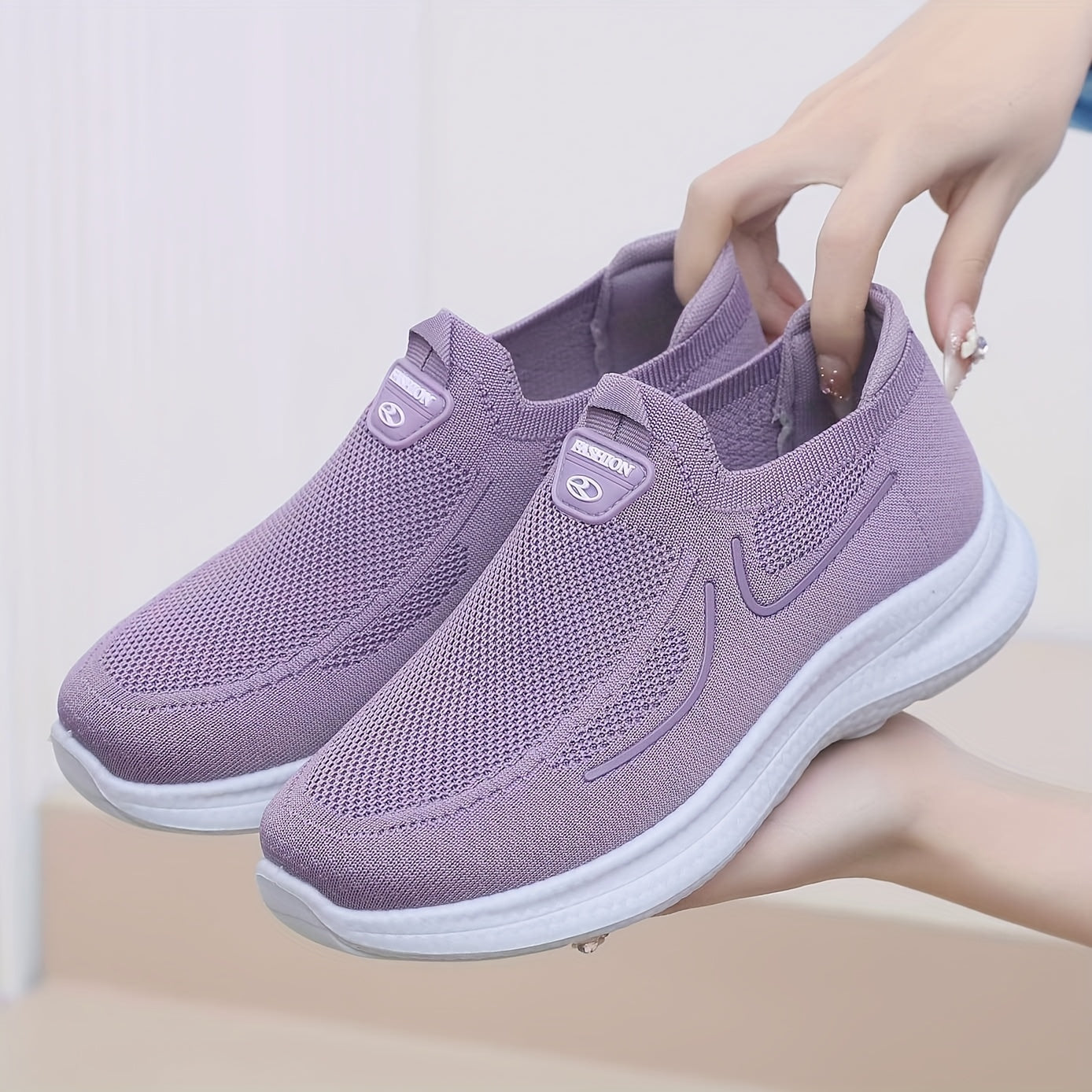 Women’s Slip-On Breathable Lightweight Sneakers with Sequins