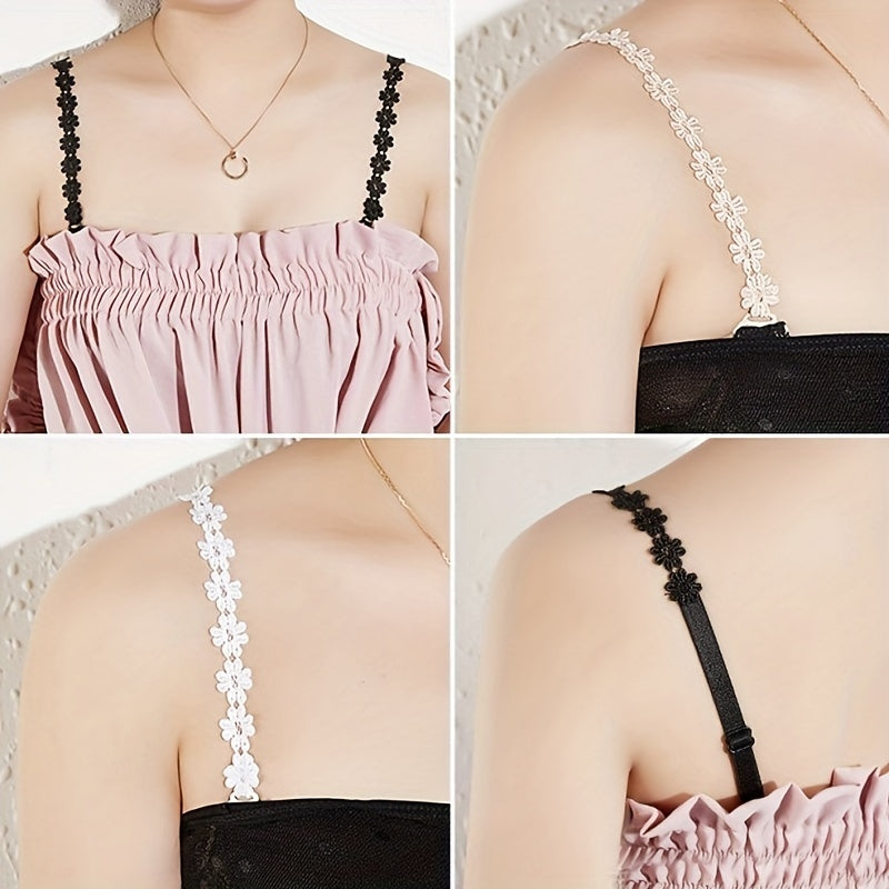 Adjustable Lace Flower Underwear Straps for Women Seamless Lingerie Accessories