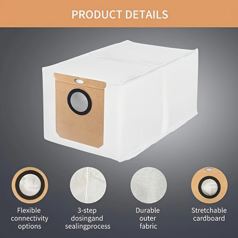 6 ta paket vakuum changyutgich qopqog'i katta sig'imli, oson o'rnatiladi, oq yuqori, jigarrang asos