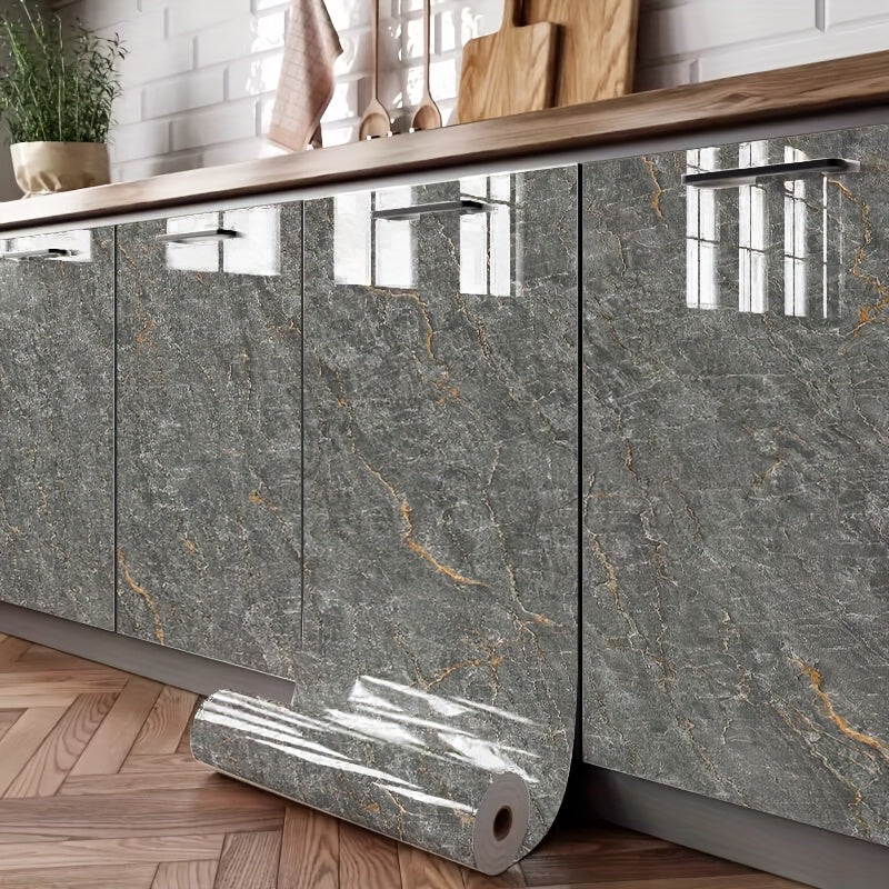 Waterproof Peel and Stick Marble Wallpaper Vinyl Self-Adhesive Wall Covering for Kitchen Backsplash and Furniture
