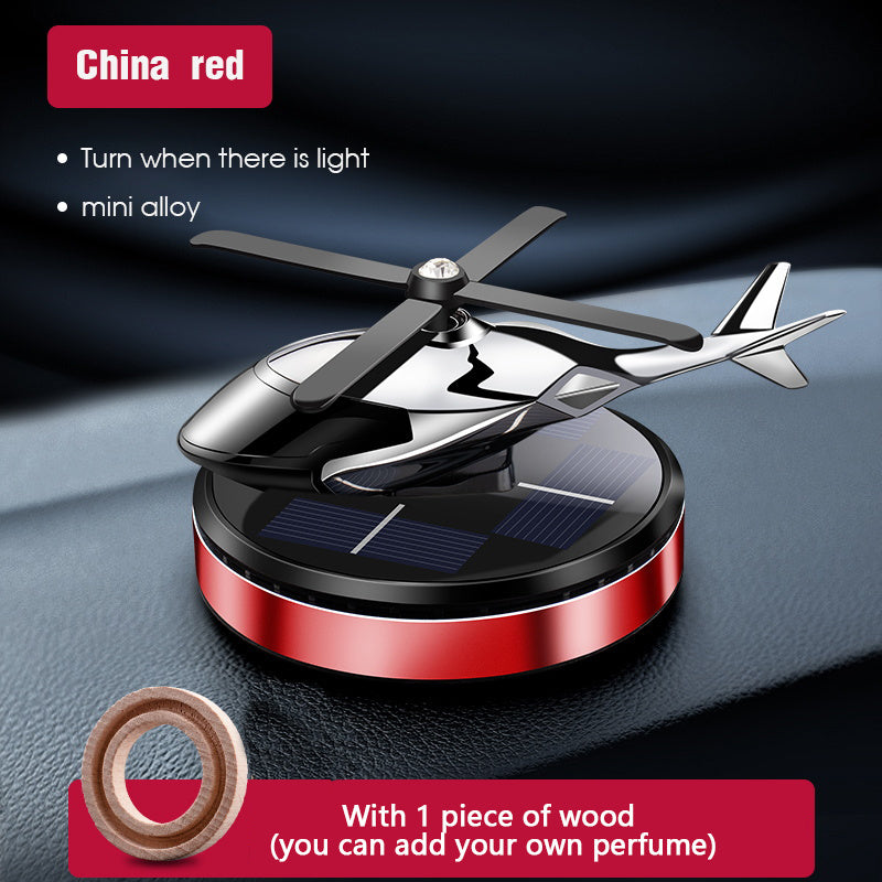 Solar Aluminum Rotating Helicopter Car Interior Decoration Model Without Fragrance Oil
