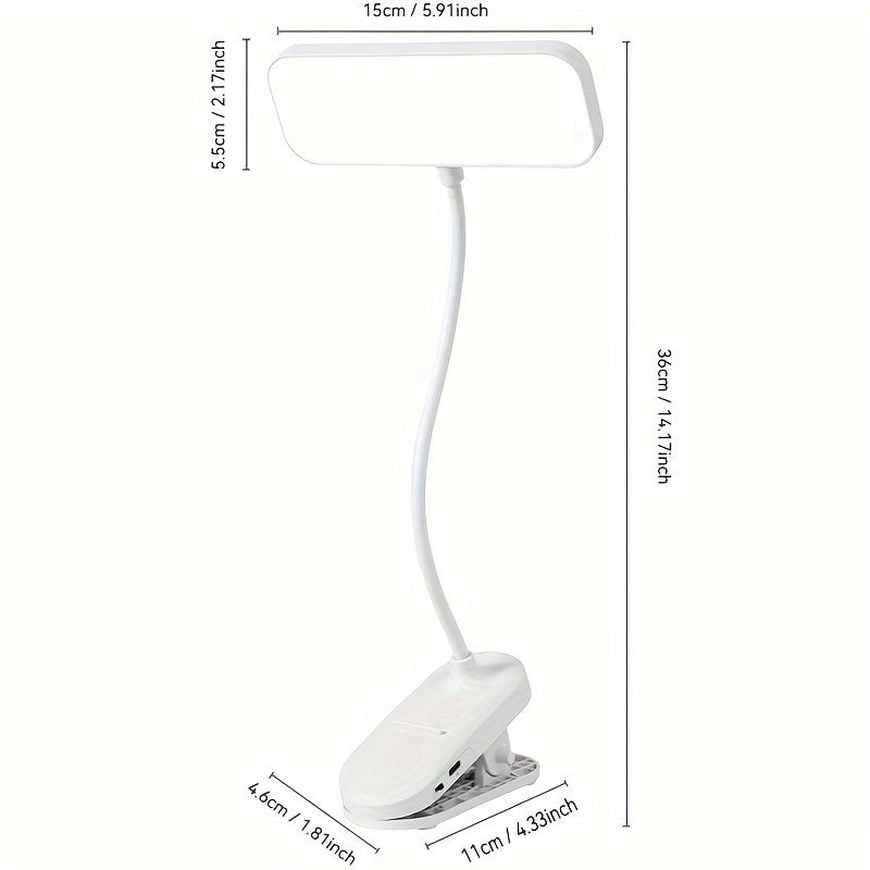 White LED Gooseneck Desk Lamp with Touch Control Adjustable Height and Color Temperature