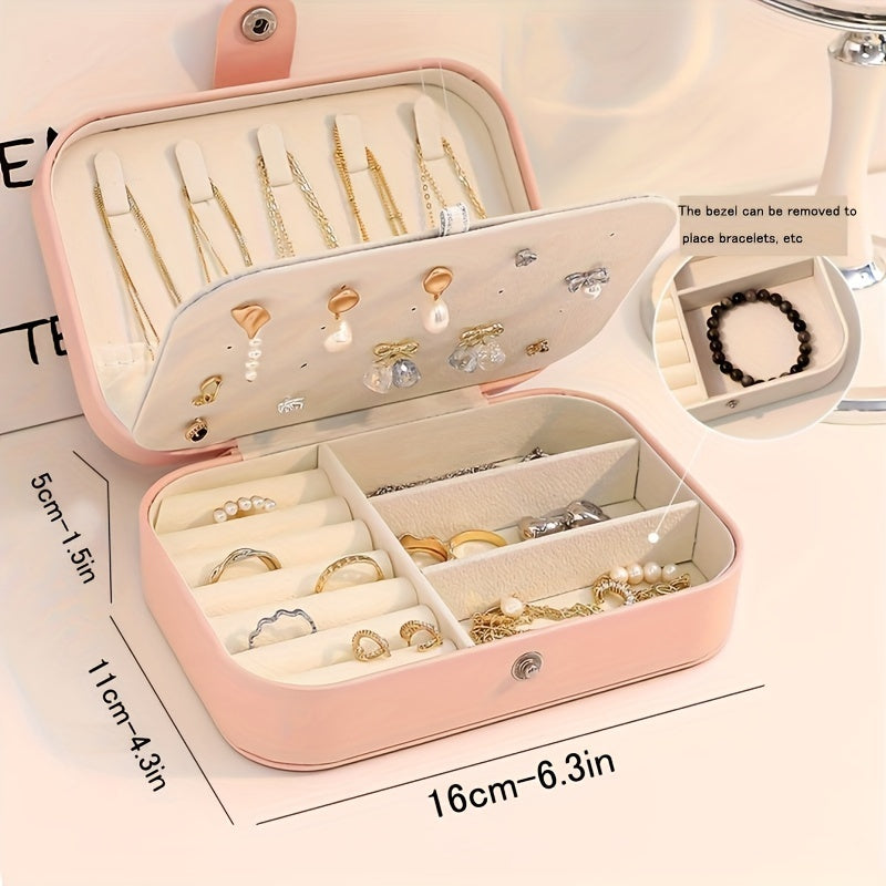 Jewelry Organizer Compact Storage Box for Rings and Earrings Giftable