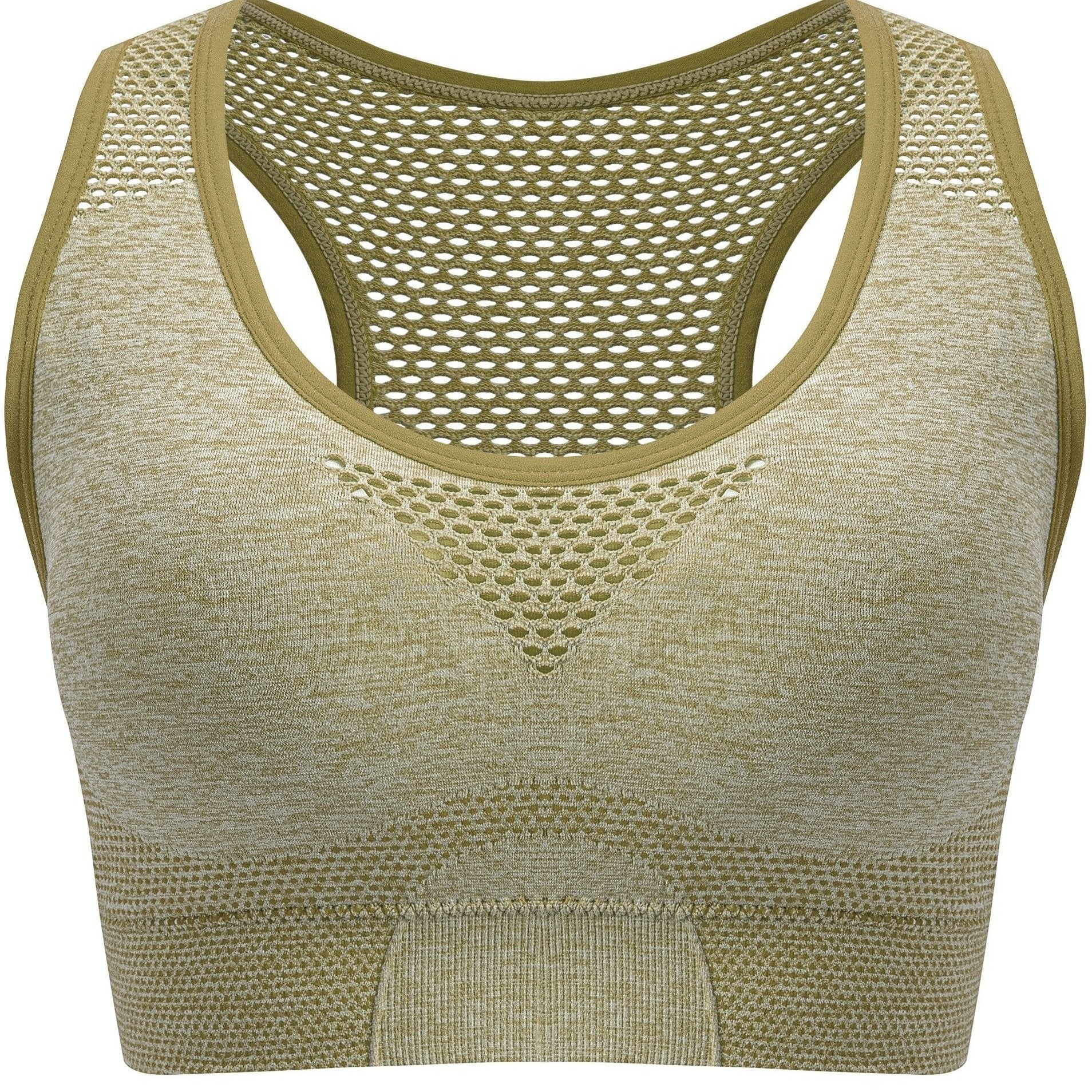 Sujetador deportivo transpirable sin costuras para mujer talla plus, soporte bajo, top de yoga