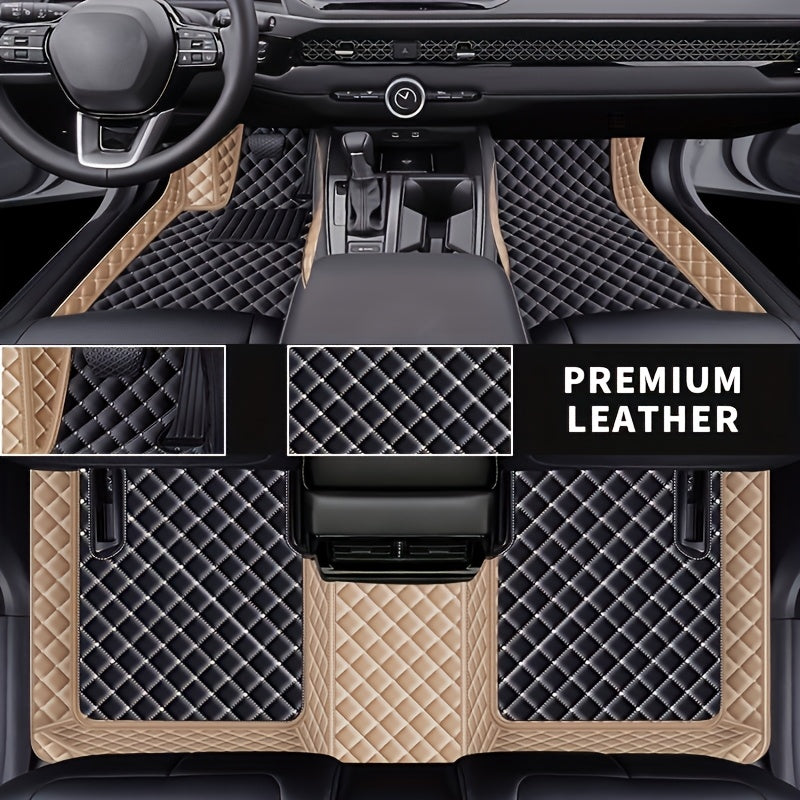 Alfombrilla de suelo para coche de cuero sintético a medida para vehículos de conducción a la izquierda