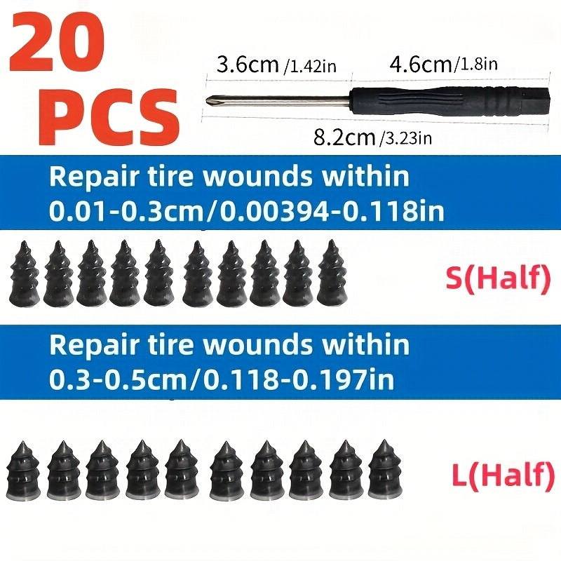 10/30 Pcs Synthetic Rubber Tire Repair Nails Universal Puncture Fixing Tools