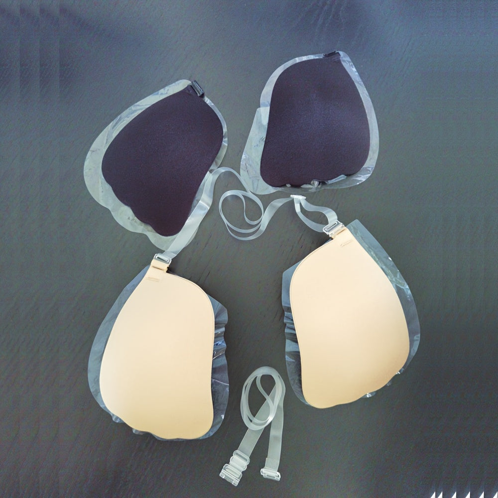 Women’s Silicone Adhesive Push-Up Bra Nude Black Strapless Backless Lift Pasties