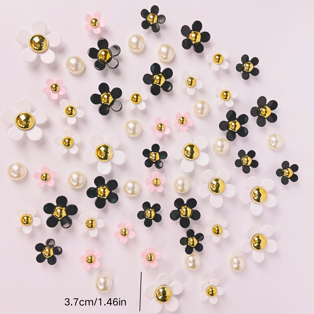 20Pcs Acrylic Five-Petal Shoe Buckle Accessories for Crafts and Decorations
