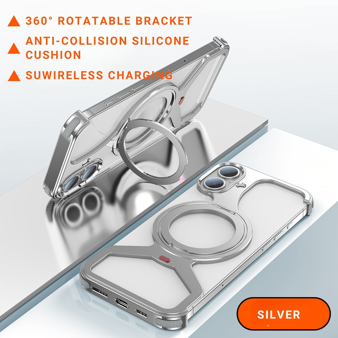 Frameless Aluminum Alloy Phone Case for iPhone 14/15/16 Pro Max with Anti-Fall Design and Heat Dissipation