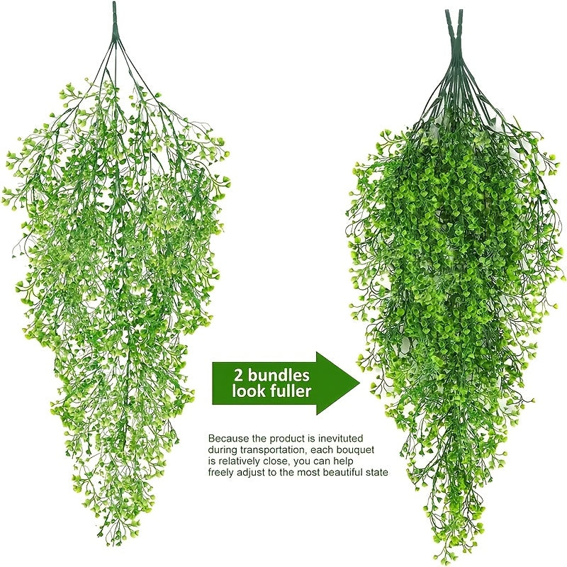 Sun'iy tog' kamelliya osma o'simliklar to'plami, 3 ta sun'iy yashil o'simliklar, uy va tashqi dekor uchun