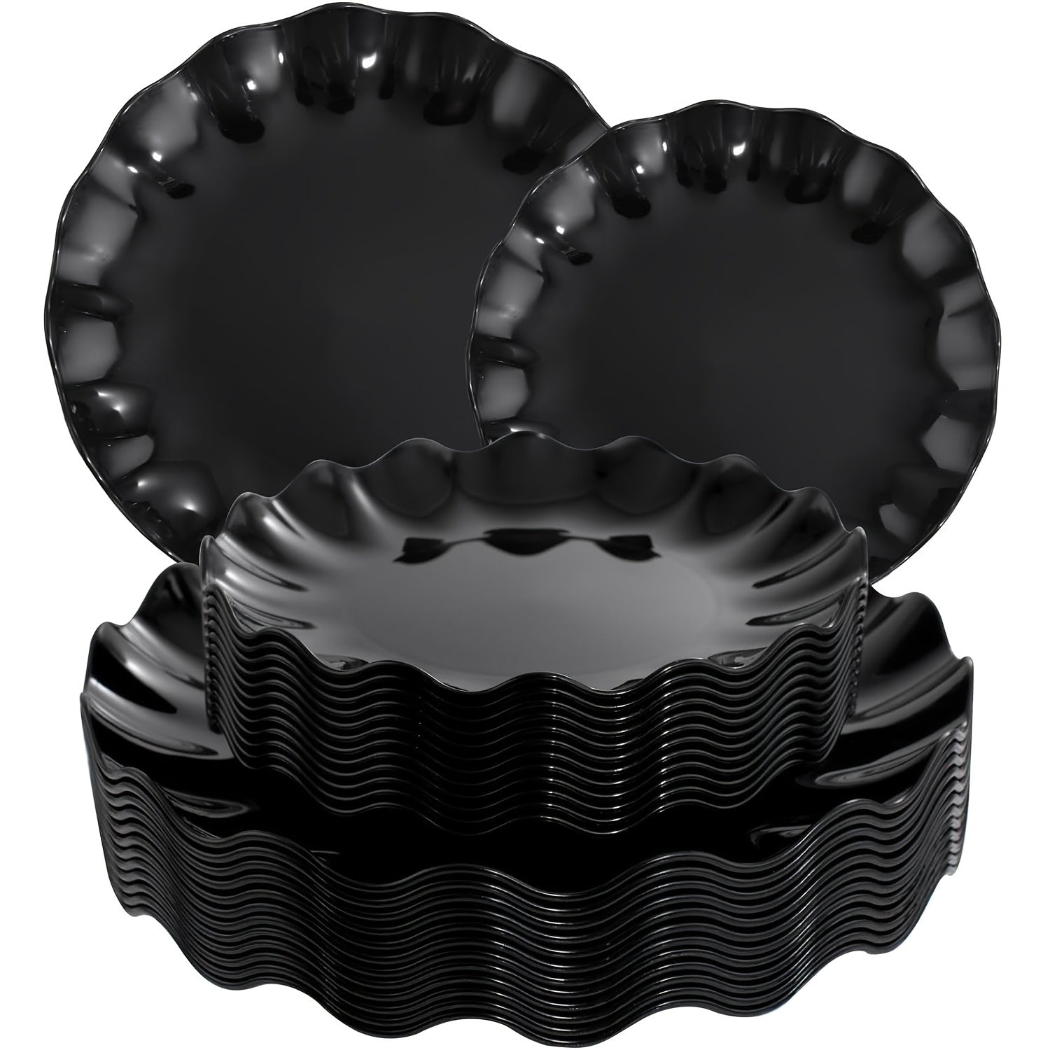 Pink Plastic Party Plates Set of 24 Durable Microwave Safe Dishwasher Safe