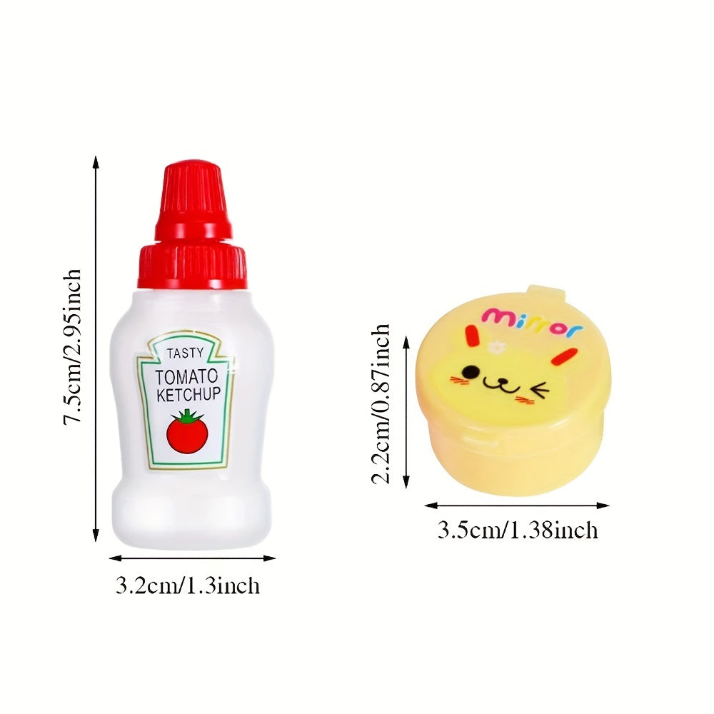 12pcs Mini Portable Sauce Containers for Bento Japanese-Style Squeeze Bottles