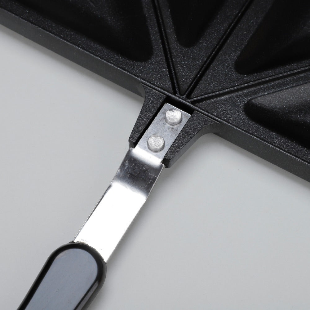 Qaynatma sendvichlar uchun uy shabloni, ikki tomonlama skilet, nonushta qovurilgan panjara, omlet skilet va lagerga mo'ljallangan qovurilgan pan.