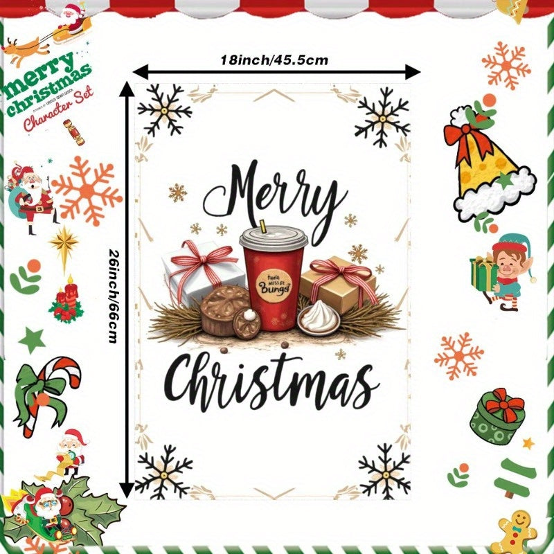 Christmas Gift Decoration Snowflake Snow Tree Deer Banner 18x66 cm