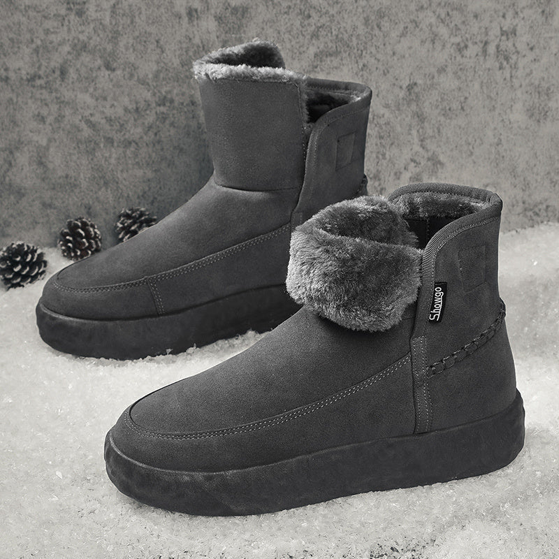Women's Winter Slip-On Boots with Faux Fur Traction Cold Weather Snow