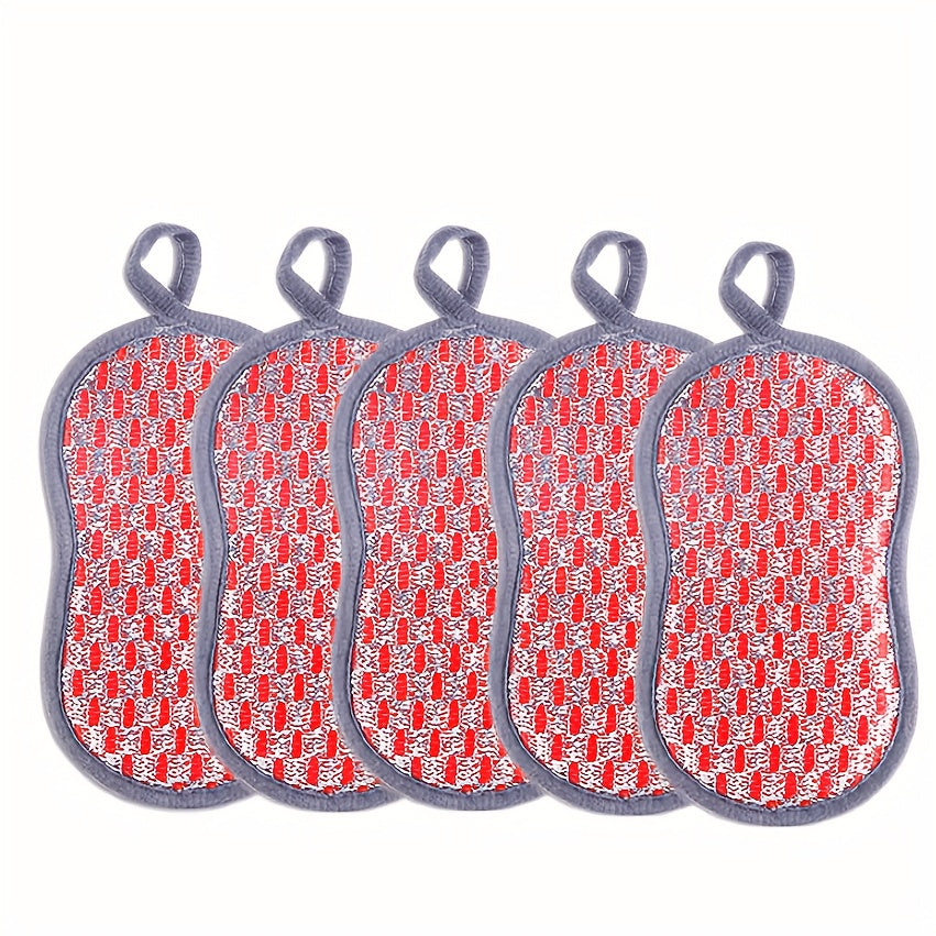 Set of 5 Multi-Purpose Kitchen Cleaning Sponges with Strong Scrub Pads