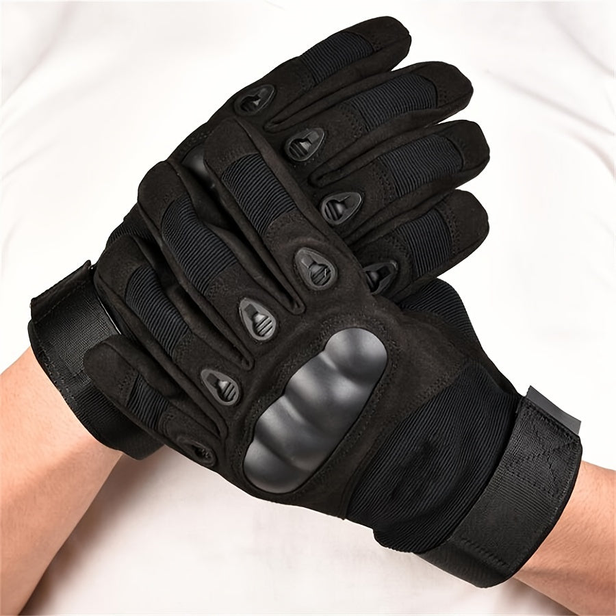 Men's Full Finger Touchscreen Cycling Gloves Warm Polyester for Outdoor Sports and Motorcycle Riding