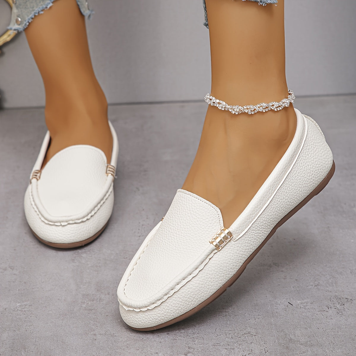 Однотонные балетки для женщин с дышащей фланелевой подкладкой и подошвой из TPR, подходящие для всех сезонов.