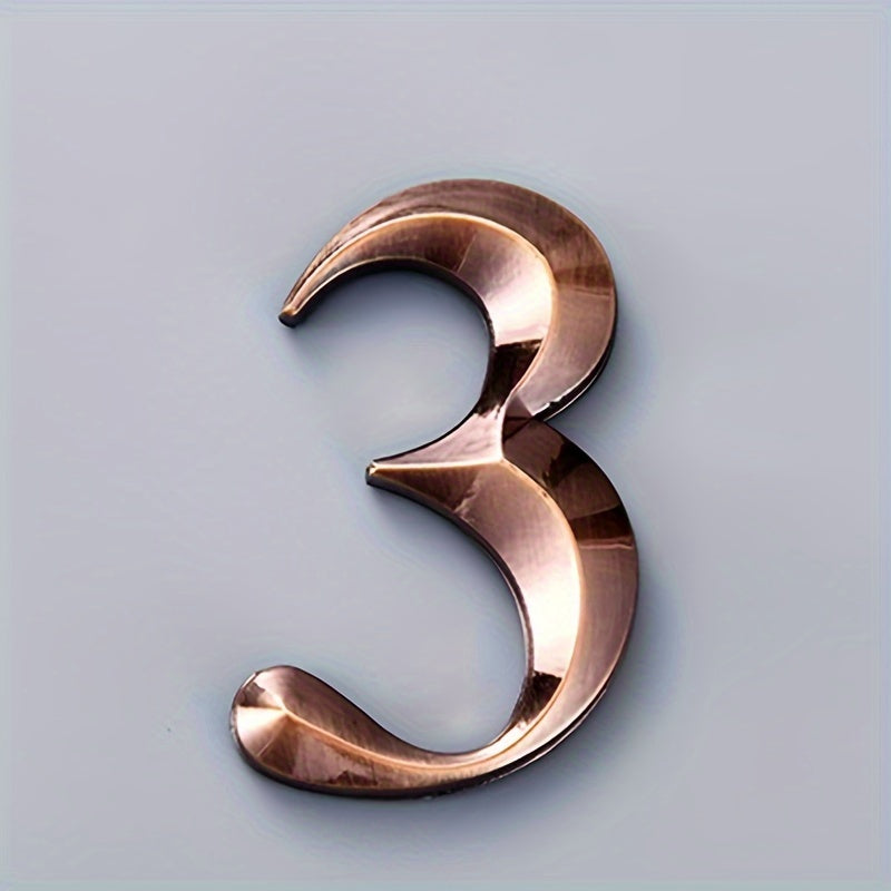 Self-Adhesive Rhombus House Number Sign Resin Copper for Hotels Apartments Modern Homes