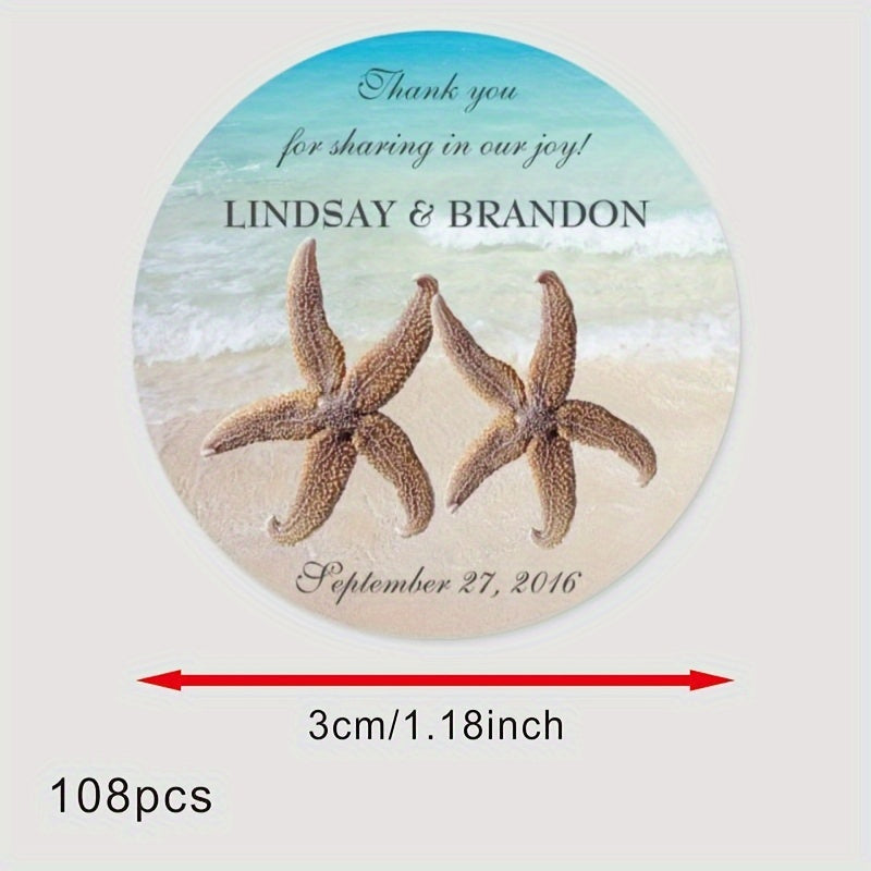 Personalized Bridal Shower Labels Custom Thank You Stickers Name and Date Recyclable Matte Finish