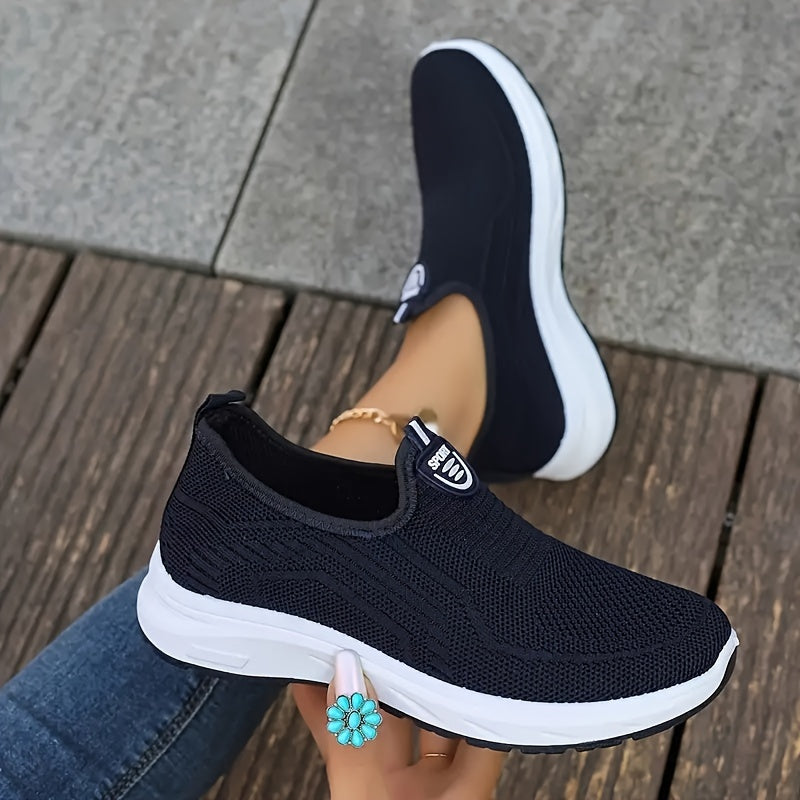 Ayollar uchun nafas oladigan slip-on sport poyabzali yengil, kundalik, dengiz bo'yoq, yozgi yurish uchun