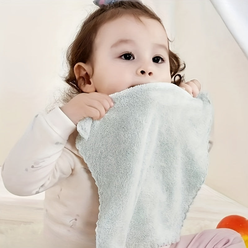 16pcs Coral Fleece Square Towels in 2 Sizes Super Soft Absorbent Bathroom