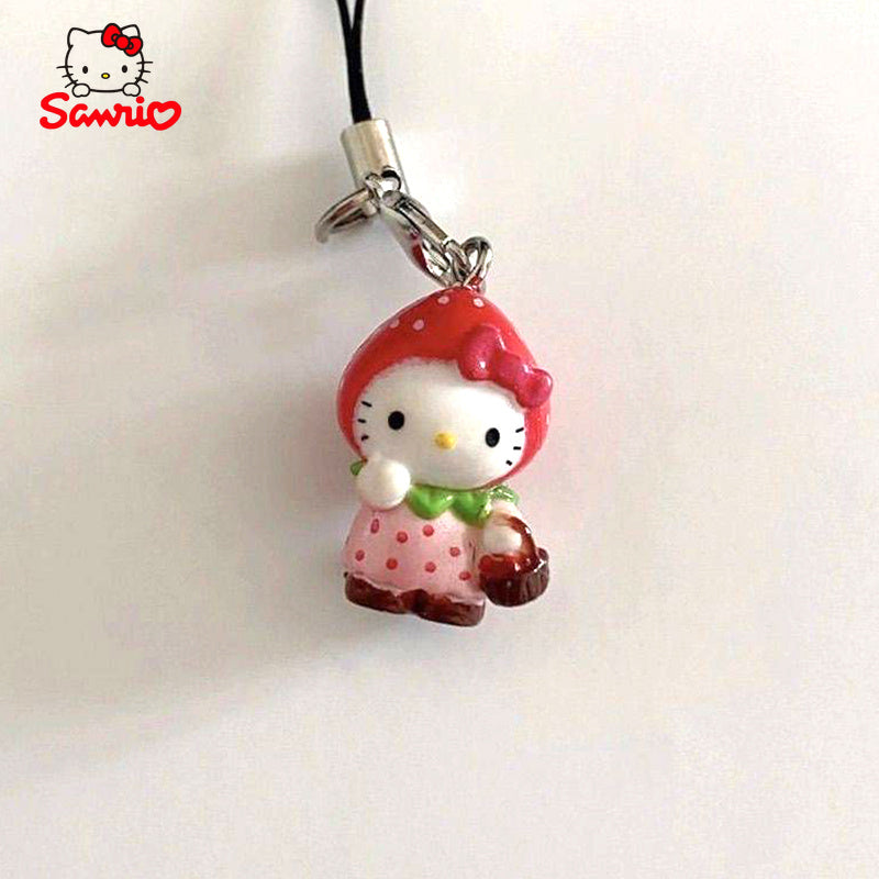 Strawberry Cat Phone Charms for Backpacks and Keychains, DIY Gift Accessories