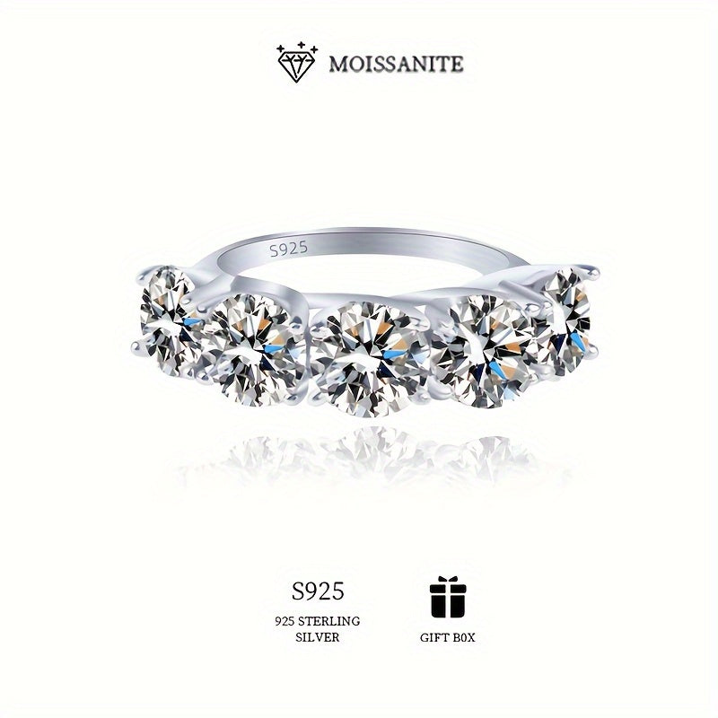 Sterling Silver Moissanite Promise Ring 0.5 Carat or 1 Carat Engagement Wedding Gift