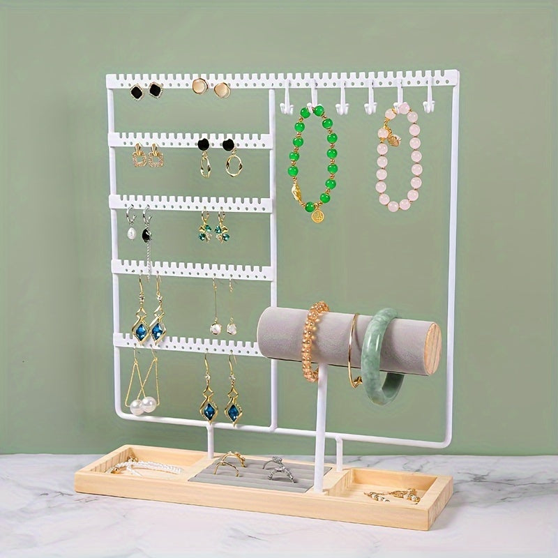 Jewelry Stand with Earring Holder Necklace Ring Watch Bracelet Organizer Display Rack