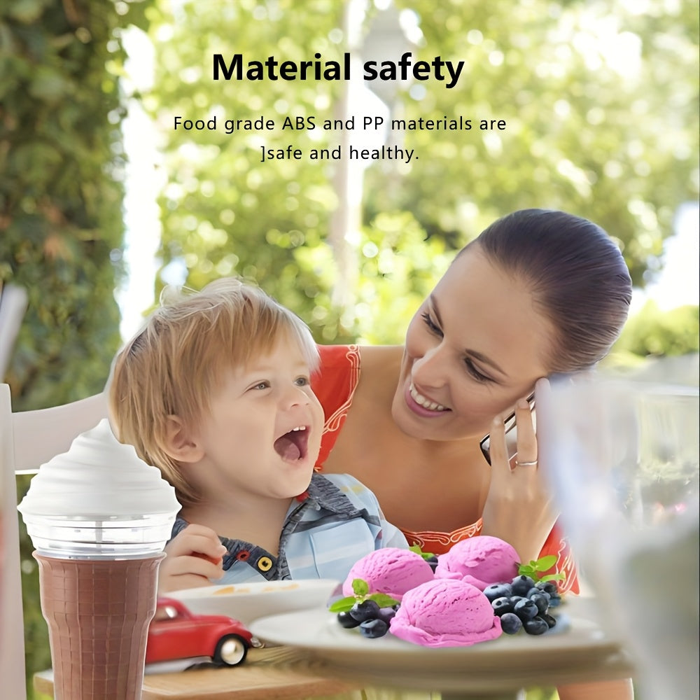 Mini Electric Ice Cream Maker Stainless Steel Bowl USB Power Frozen Treats