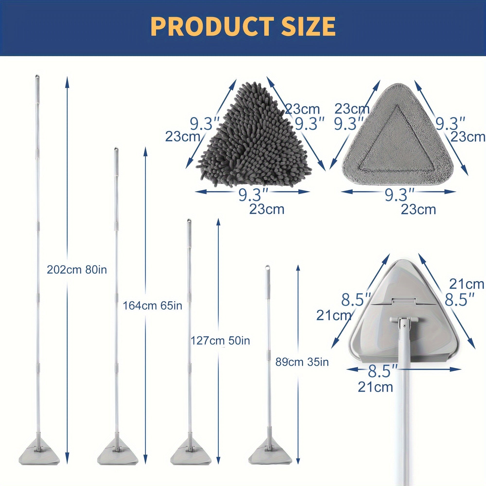 80-Inch Extendable Metal Mop with 6 Microfiber Pads for Wet and Dry Cleaning