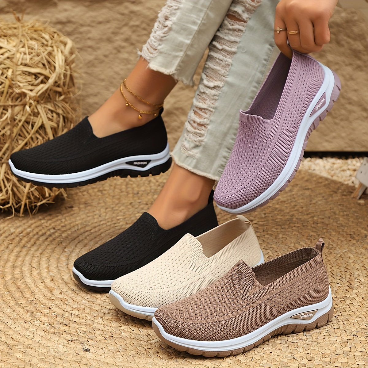 Women Old Beijing Cloth Shoes Black Non-Slip Soft Sole Comfort Shoes