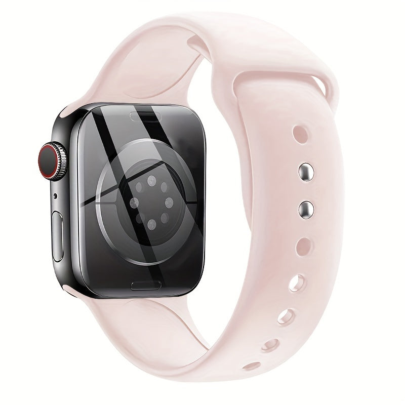 Silicone Sport Watch Band Compatible with Apple Watch Series 1-10 38mm 40mm 41mm 42mm 44mm 45mm 49mm Adjustable Fit