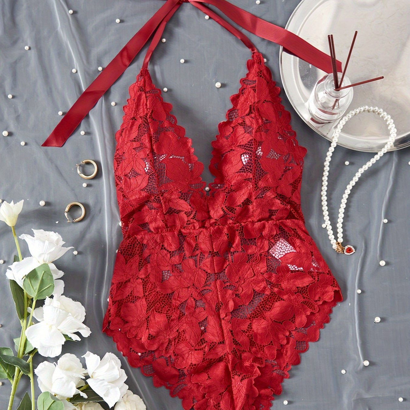 Women's Lace Teddy Bodysuit Lingerie Backless Sexy Nightwear