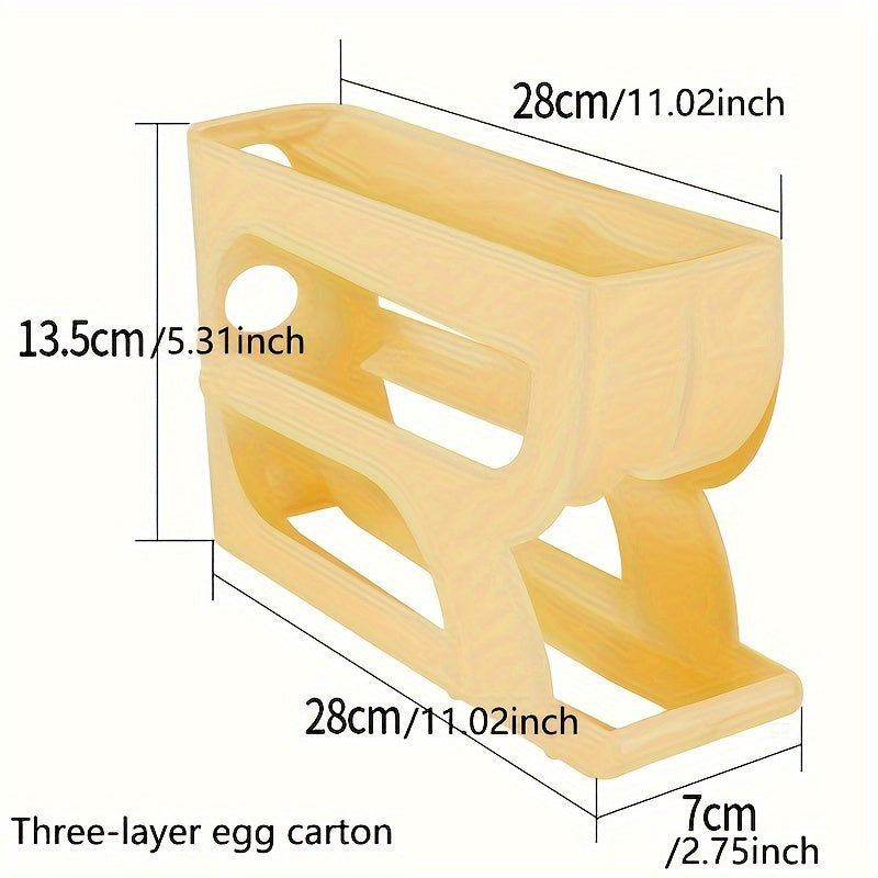 4-Layer Automatic Egg Dispenser Nylon Shatter-Resistant for Refrigerator and Kitchen