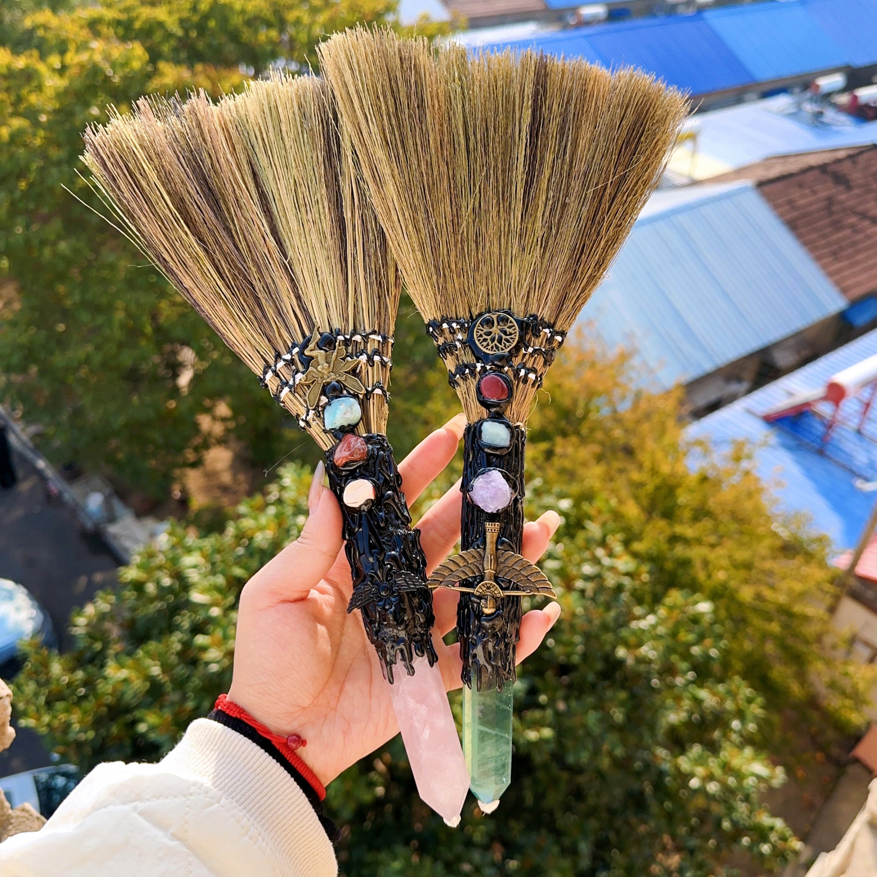 Hexagonal Natural Crystal Pillar for Home Decor and Meditation