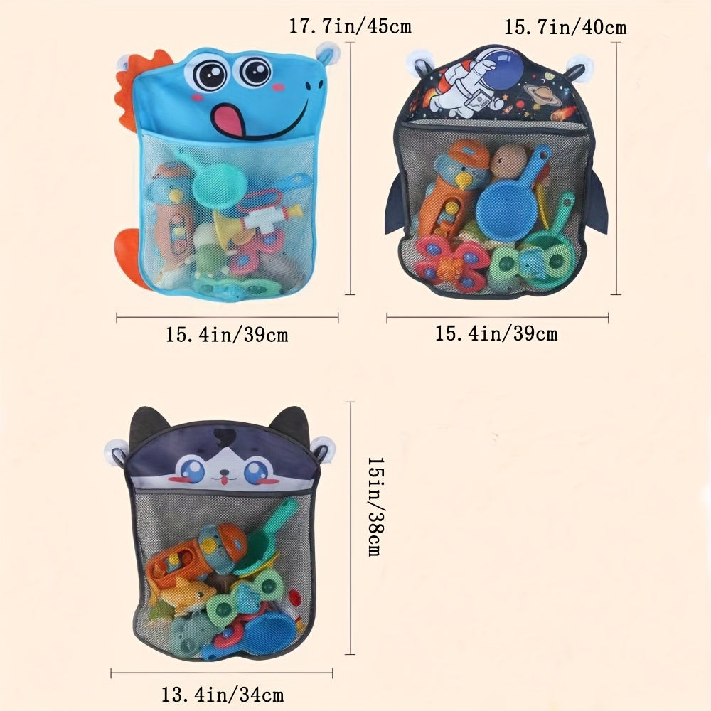 Baby Bath Toy Storage Bag with Suction Cups Kid's Bathroom Organizer