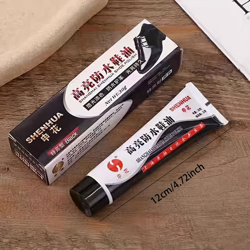 Men Shoe Care Nourishing Oil and Cream Black Transparent Brown