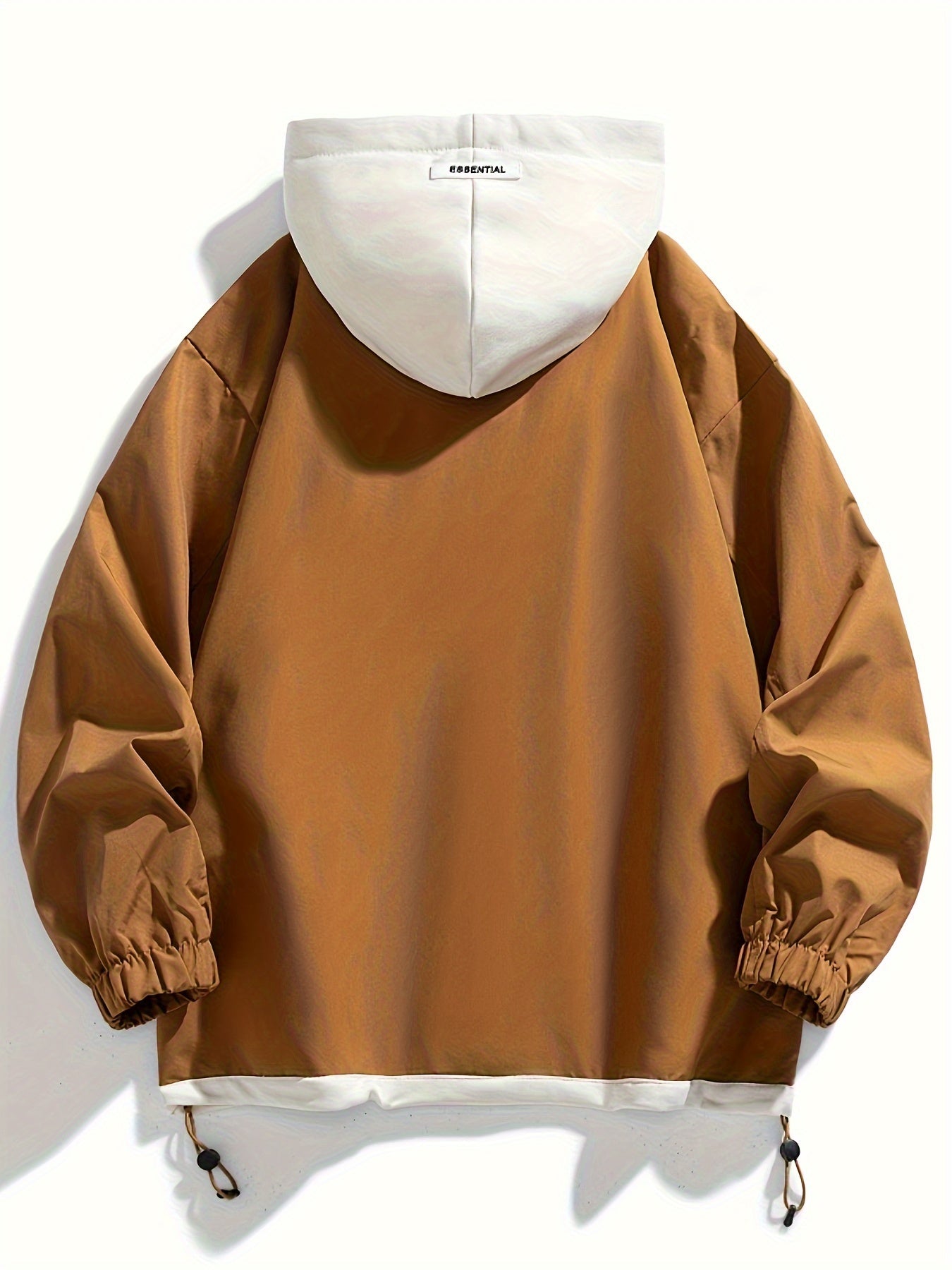 Men's Windbreaker Jacket Color Block Hooded Casual Fall Winter Polyester