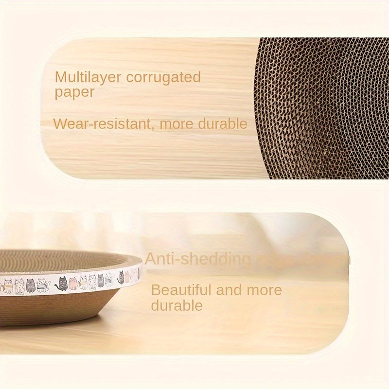 Cat Scratching Post Bed with Oval Post and Cozy Resting Spot