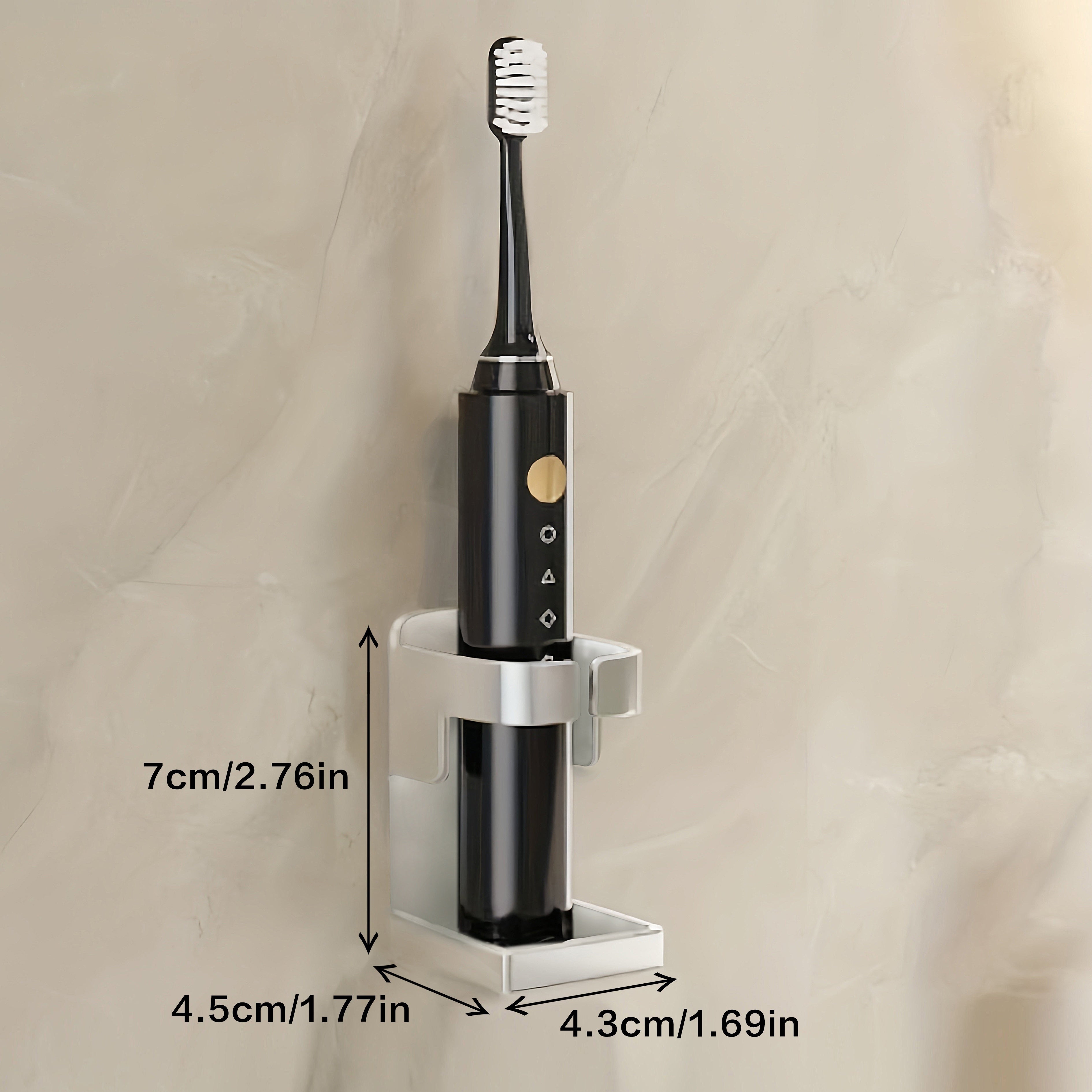Toilet Storage Shelf with Traceless Toothbrush Holder for Electric Toothbrushes