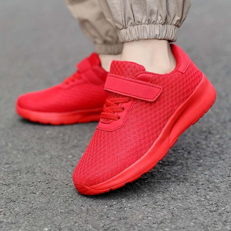 Girls Red Mesh Sneakers Sizes 10.5-4 Casual Breathable Comfortable EVA Insole