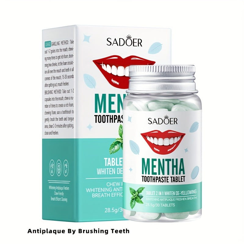 Uniseks çeynash mumkin bo‘lgan tish pastasi tabletkalari portativ yangi nafas chuqur tozalash