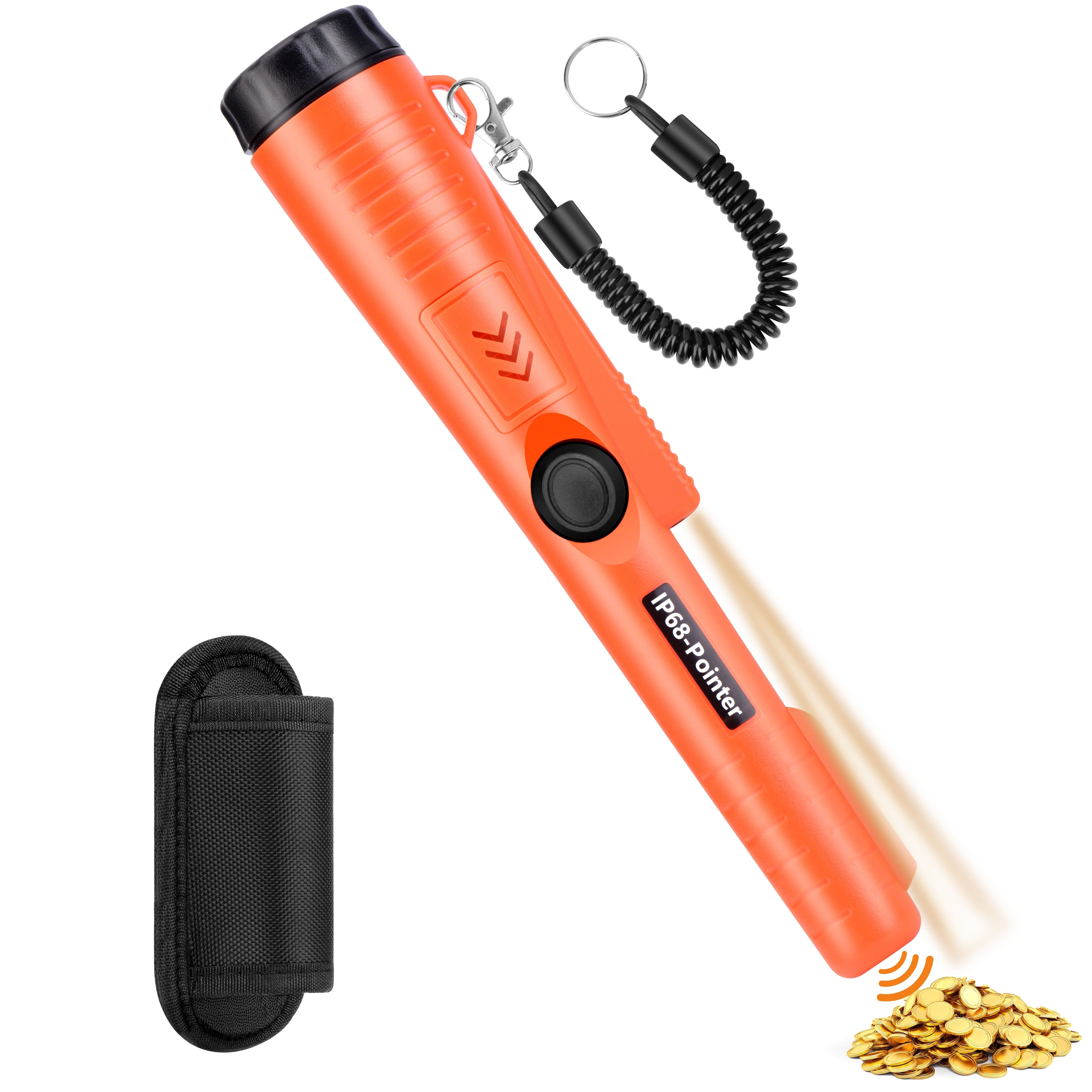 Handheld Metal Detector with High Sensitivity 360° Detection LED Light Vibration Audio Alerts Battery Operated